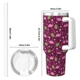 thumbnail image 4 of Sikiie Festive Flamingos Insulated Stainless Water Bottle Lid Travel Mug Cup Insulated Tumblers Cup 40oz Ice Bully With Handle, 4 of 8