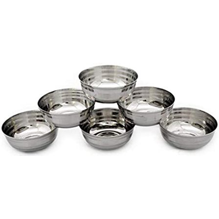 SynSpiritStore 6 pcs Stainless Steel sabji Bowls