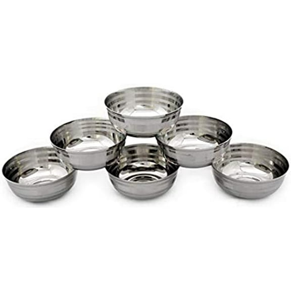 SynSpiritStore 6 pcs Stainless Steel sabji Bowls