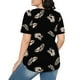 thumbnail image 4 of Fiudx Liquidación de Ahorros de Verano Top Estampado con Cuello Redondo y Manga Corta Informal para Mujer a La Moda, 4 of 5