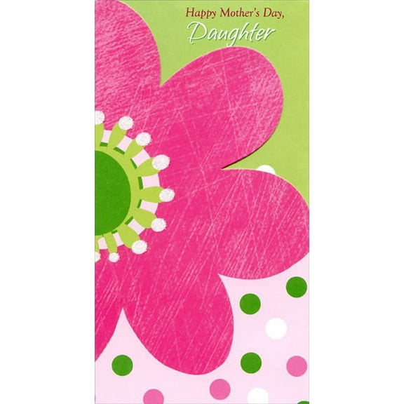 Designer Greetings Large Pink Die Cut Flower: Daughter Mother's Day Card