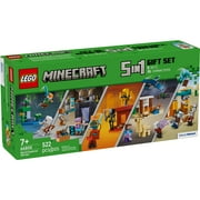 LEGO Minecraft Gift Set - 5 epic sets with 15 characters in 1 Box: Steves Desert Expedition, The Armory, The Nether Lava Battle, The Illager Desert Patrol, and The Lush Cave Fight - 66805