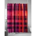 thumbnail image 5 of Red Purple Shower Curtain Set, Waterproof Shower Curtains for Bathroom, Modern Striped Plaid Abstract Oil Painted Washable Fabric Cloth Bath Curtain for Bathtub Decoration with Hooks 72x78 Inches, 5 of 6