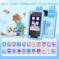 thumbnail image 3 of YTKUS Kids Smart Phone for Girl Kids Toys Cell Phone with 2.8" Touchscreen 16 Learning Games Dual Camera Music Player, 32G SD Card Christmas Birthday Gifts,Blue, 3 of 8