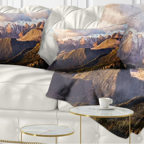 Designart Clouds over Long s Peak Landscape - Throw Pillow - 12x20