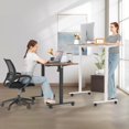 thumbnail image 2 of Legooin 70x27 inch Sit Stand Desk Rolling Standing Desk with Power Strip Height Adjustable Office Table Mobile Workstation for Home Office, Oak, 2 of 9