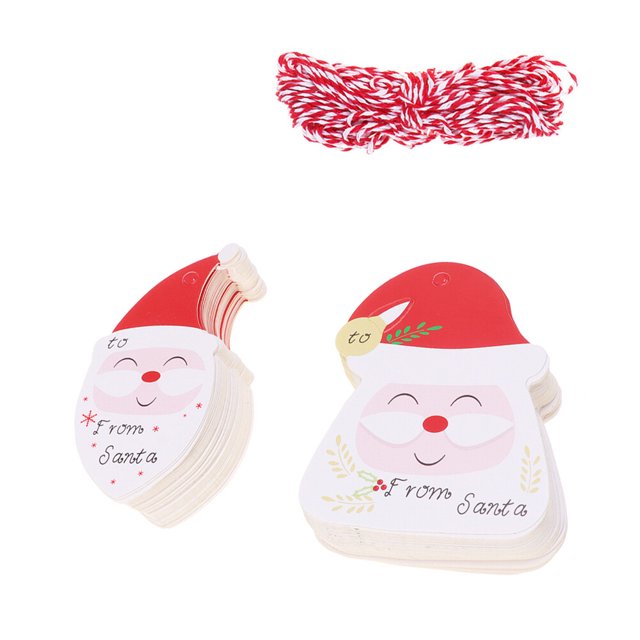 CIMAXIC christmas 200Pcs Christmas Santa Tags Hanging Paper Tags Xmas Tree Decorative Tags,3.15"X2.68"X0.04"