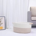 thumbnail image 4 of REGALWOVEN Woven Storage Basket with Handles, Shelf Closet Storage Bin White/Khaki 17*12.5*8.5in, 4 of 6