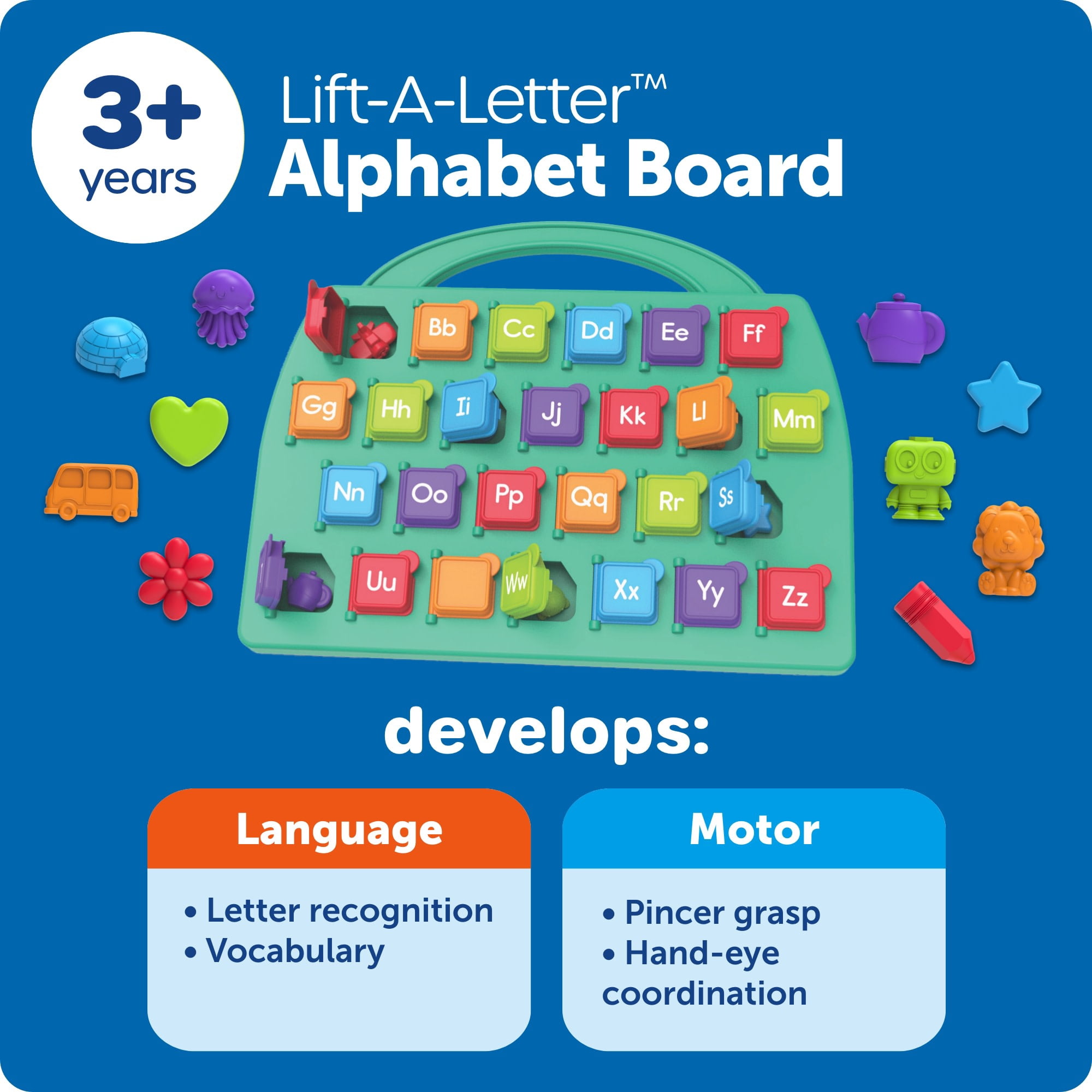 Learning Resources Lift-A-Letter Alphabet Board - ABC Toys, Vocabulary Practice, Ages 3+