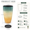thumbnail image 2 of FIASON 2 Pack 21" Sunrise Cyan Orange Tall Planters, Glossy Smooth Plastic Plant Pots with Dual-Use Tray & Drainage Holes, Indoor Outdoor Front Porch Patio Decor, 2 of 12
