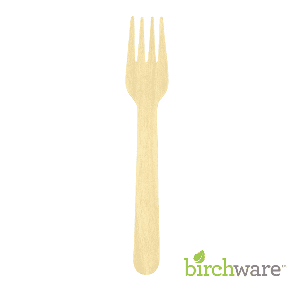 Birchware Compostable Wooden Disposable Forks, 1000 Count