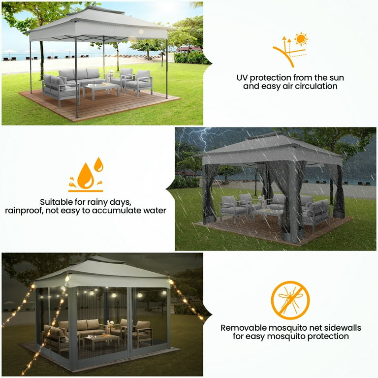 SANOPY 12'x12' Pop-up Gazebo with 6-sided Mosquito Net