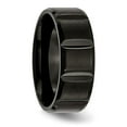 thumbnail image 4 of Titanium Brushed and Polished Black IP-plated 8mm Grooved Band, 4 of 6