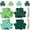 B, variant on PEONAVET St. Patrick's Day Ornaments,16 Pcs Irish Shamrock Ornaments for Party Decor Hanging Plastic Shamrock Pendant with Rope for Tree Decoration