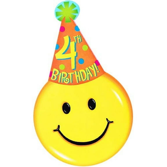 4th Birthday 'Smiles' Invitations w/ Envelopes (8ct)