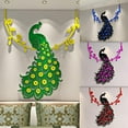 thumbnail image 4 of GUOOL Crystal Acrylic Beautiful Peacock 3D Wall Stickers Bedroom Home Decor Red red, 4 of 9