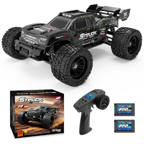 HAIBOXING 1:18 RC Car 18872 New Model RC Truck 4X4 Off-Road, 2.4GHz Remote Control Truck 36km/h Speed Splash Waterproof Electronics, Dual Li-Po Batte