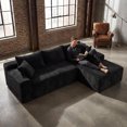 thumbnail image 2 of Leumius 106.3" Cloud Modular Sectional Sofa Couch with L-Shape Chaise,Modern Minimalist Upholstered Couches for Living Room Bedroom No Assembly Required Black-R, 2 of 9