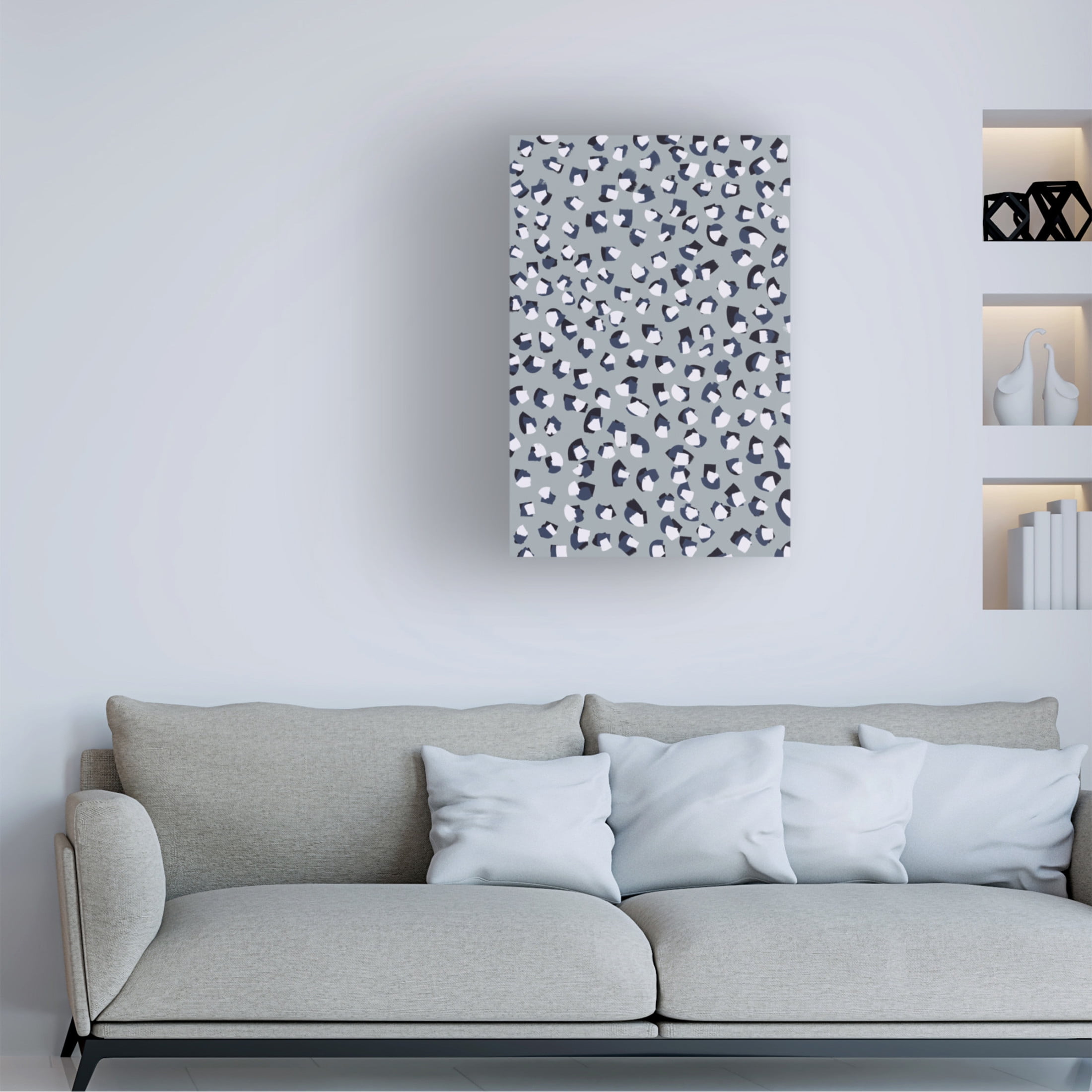Canvas Wall Art - Treechild 'Little White Blue Brush Strokes' Wall Art for Living Room, Bedroom, or Office D?cor by Trademark Fine Art - 12 x 19 Inches