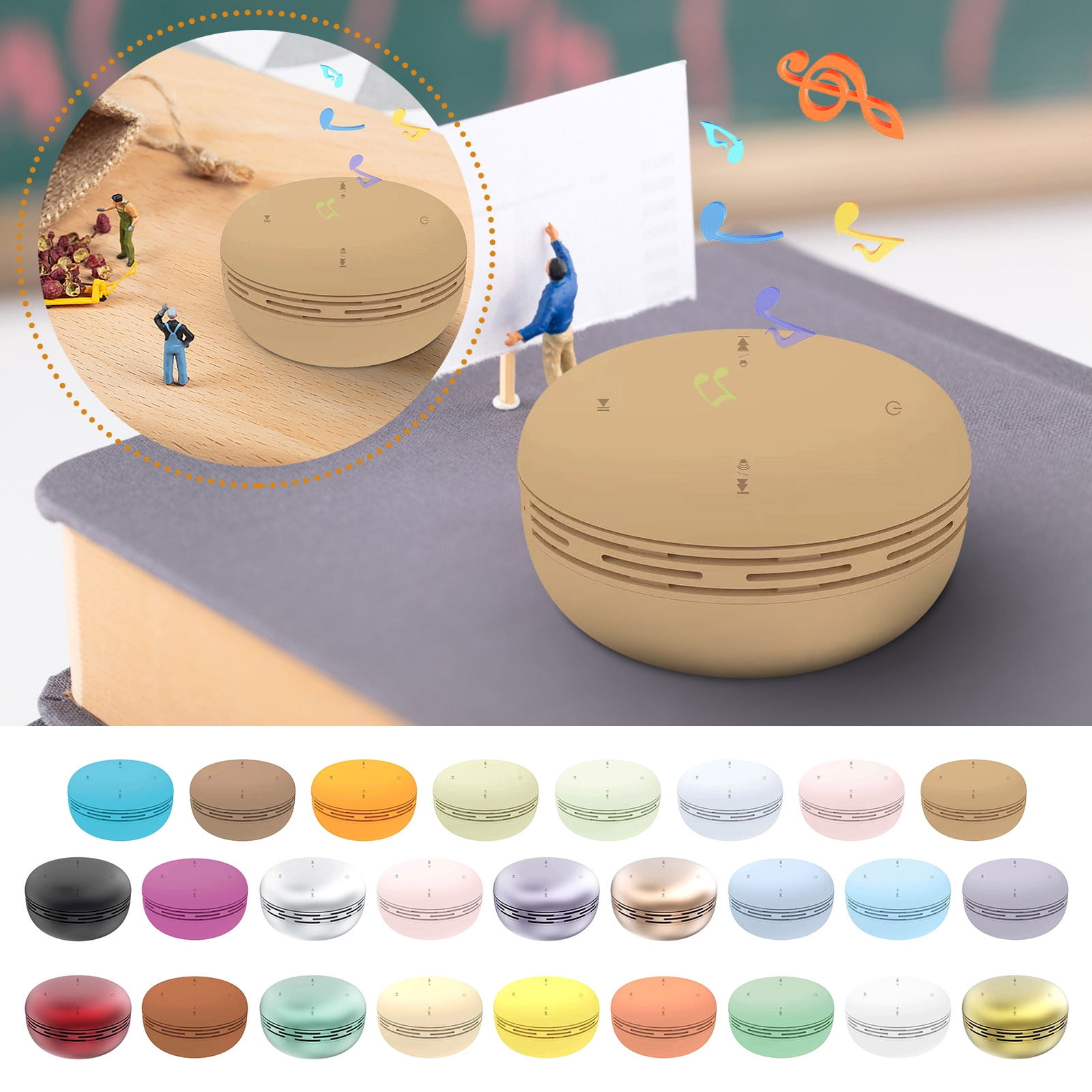 Sentmoon Bluetooth Speakers Wireless Speakers Macaron Bluetooth Speaker Outdoor Portable Mini Round Burger Mini Speaker for Travel, Camping, and Hiking Adventures