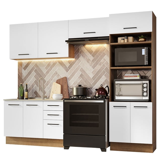 Cocina Integral 270cm Marrón/Blanco Agata Madesa 08