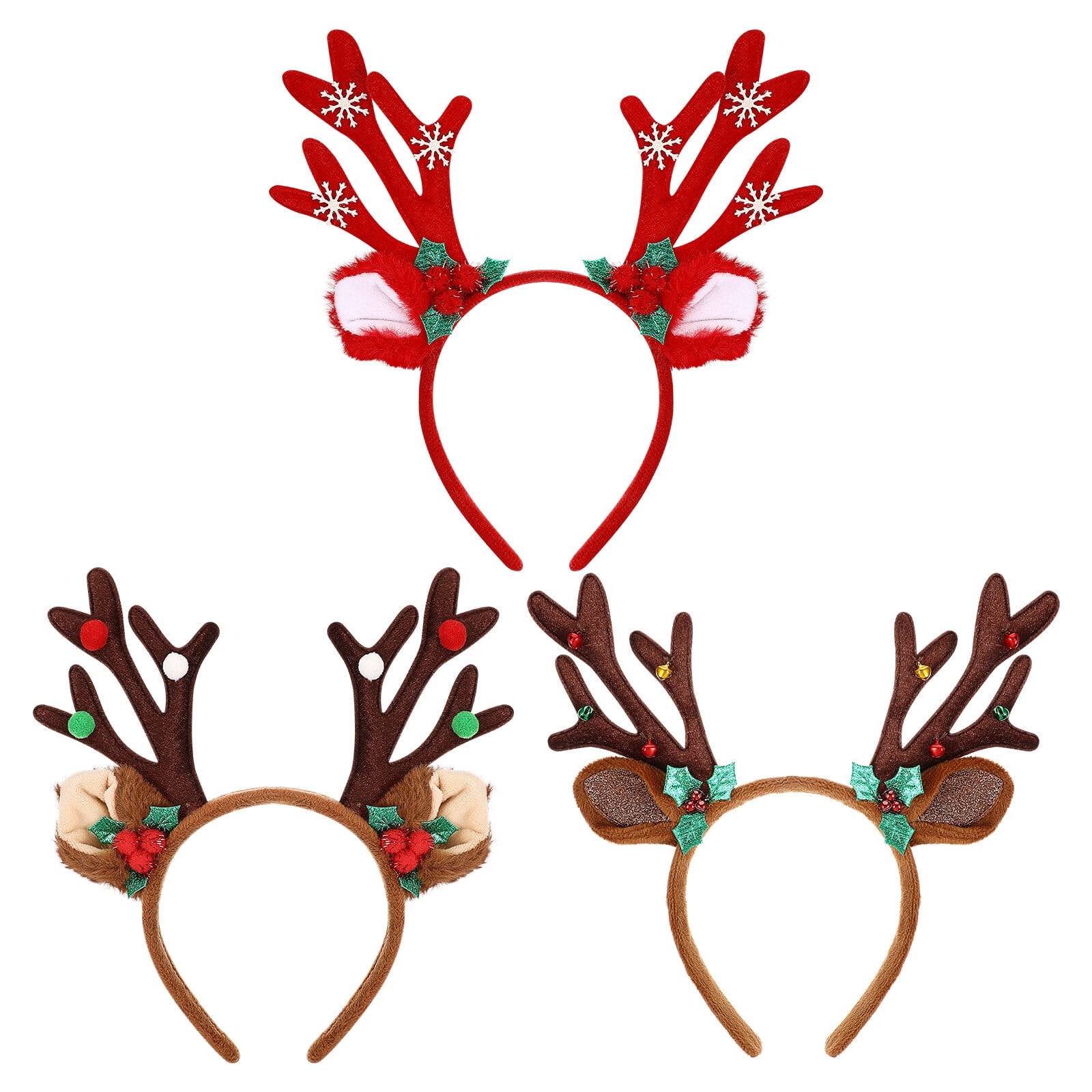 Hemoton 3pcs Christmas Antler Headbands Reindeer Hair Accessories ...