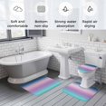 thumbnail image 5 of Blue Purple Teal Ombre Cream Bath Mat 3 Piece Bathroom Rug Set, Modern Abstract Art Aesthetics Non Slip Bath Rug Contour Mat and Toilet Lid Cover, Absorbent Shower Mats Soft Bath Rugs and Mats Sets, 5 of 8