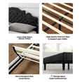thumbnail image 5 of Queen Upholstered Platform Bed Frame with 47" Tall Adjustable Headboard - Black - Oliver & Smith - Elizabeth, 5 of 7