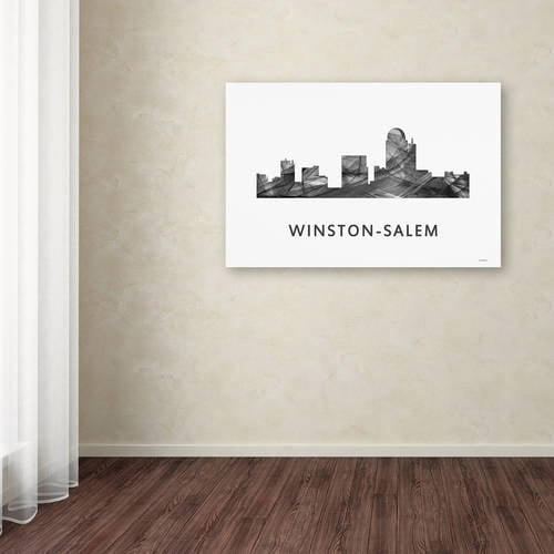 Trademark Fine Art 'Winston-Salem NC Skyline WB-BW' Canvas Art by Marlene Watson