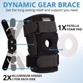 thumbnail image 5 of Dynamic Gear Open Patella Knee Brace, Dual Aluminum Stability Hinges - Padded Neoprene Adjustable Compression Support for Meniscus Tear, ACL, Strains, Knee Pain, Arthritis, 5 of 8