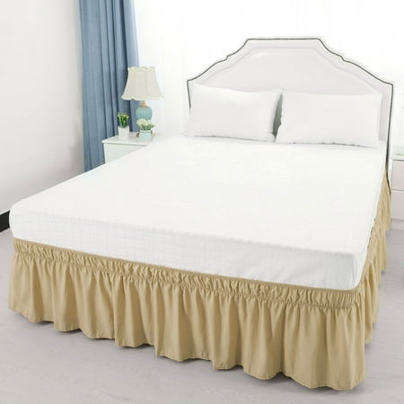 Bed Skirt Polyester Wrap Around Dust Ruffle 15 Inch Drop Camel Twin:100 ...