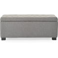 thumbnail image 6 of Adore Decor Arlo Wood and Tufted Linen Storage Bench in Gray, 6 of 9