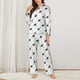 thumbnail image 2 of Balery Black Rabbit Conjunto de Pijama con Estampado para Mujer, Conjunto de Dos Piezas con Manga Larga, Ropa de Dormir Suave con Bolsillos, Pijamas Cómodos-Small, 2 of 7