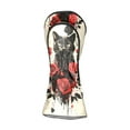 thumbnail image 6 of Golf Head Covers Rose Cat Design for Driver, Wood & Hybrid, Premium Waterproof PU Leather with Plush Lining, Floral Animal Golf Gifts, 6 of 10