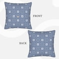 thumbnail image 4 of LNWH Blue Seamless Flower Art Throw Pillow Covers, Square Soft Linen Decorative Pillow Cases, 18"x18", 4 of 8