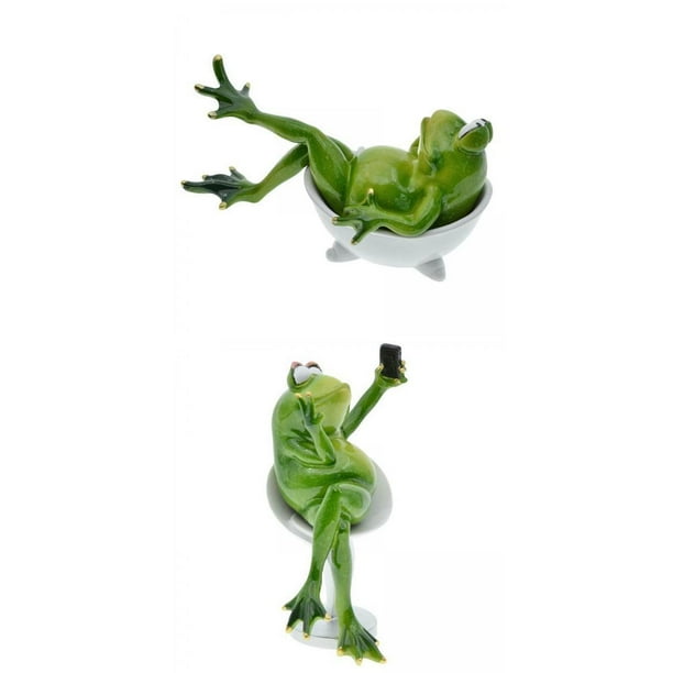 Frog Figurines,Outdoor Frog Figurine Fairy Gardens Animal Statue,Funny