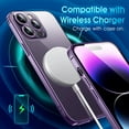 thumbnail image 6 of Crystal Clear iPhone 14 Pro Case - Purple, 6.1 inch,  Grade Drop Tested, Camera Protection, Slim Silicone Shockproof Cover, 6 of 17