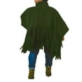 thumbnail image 2 of Femmes Col Roulé Franges Veste Batwing Vintage Pompon Cape Pull Surdimensionné Robe Pull, 2 of 7
