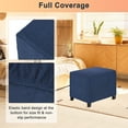 thumbnail image 4 of Uxcell 14" x 20" x 15" Stretch Rectangle Ottoman Cover Fabric Ottoman Slipcovers Footstool Protector for Living Room/Indoor [Navy], 4 of 7