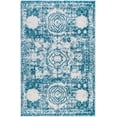 thumbnail image 5 of Unique Loom Wells Bromley Rug Turquoise/Ivory 2' x 3' 1" Rectangle Border Shabby-Chic Perfect For Living Room Bed Room Dining Room Office, 5 of 8