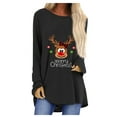 thumbnail image 2 of Pntutb Mujer Casual Cuello Redondo Navidad Manga Larga Estampado Camiseta Top Blusa Pntutb Pntutb-6581, 2 of 7