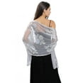 thumbnail image 2 of Dalrosia Sequin Floral Shawls and Wraps for Evening Dresses,Women sparkly Sheer Mesh Wedding Shawls for Evening Party, 2 of 4