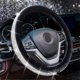 thumbnail image 1 of Crystal Diamond Steering Wheel Cover Soft Velvet Feel Bling Steering Wheel Cover for Universal 15 inch Plush Cover, 1 of 4