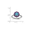 thumbnail image 2 of Gem & Harmony 1.60 Carat (Ctw) Blue Topaz and Amethyst Ring in Sterling Silver for Women, 2 of 6