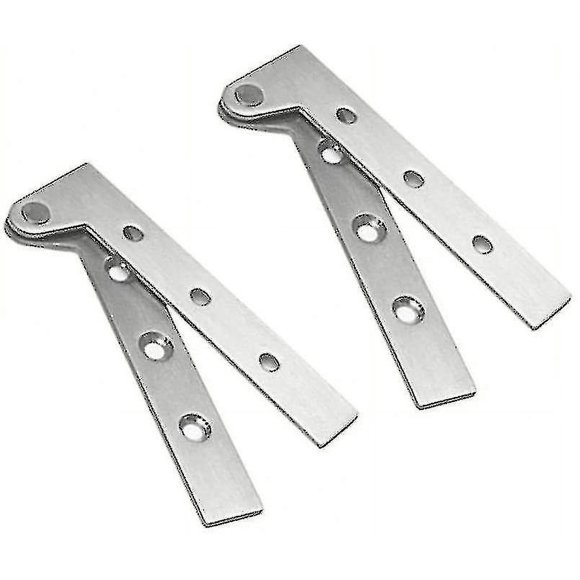 2 Stainless Steel Hidden Door Pivot Hinge 360 Degree Rotation, 4" Offset Knife Hinge, Hidden Pivot Hinge, (silver)