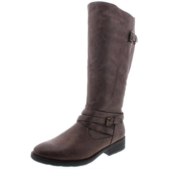 Baretraps Womens Alysha Faux Leather Tall Riding Boots