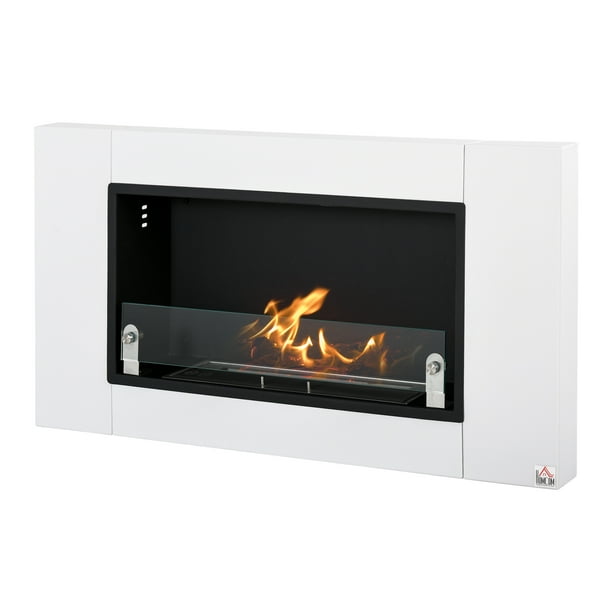 WallMounted Stainless Steel Ventless Ethanol Fireplace, 43.25