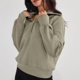 thumbnail image 4 of Aloohaidyvio No Boundaries Women's Casual Half Zip Sweatshirts Long Sleeve Solid Color Pullover Jackets 2024 Fall Outfits Winter Y2K Clothes, 4 of 5