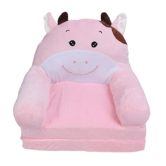 Foldable Kids Sofa Cute Cartoon Soft Comfortable Children Folding Couch Sofa Bed Pink Cow for Boys Girls Bedroom
