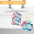 thumbnail image 3 of Square PU Leather Luggage Tags - 2 Pack with Privacy Cover and Stainless Steel Ring - Suitable for Travel, Backpack, Handbag - Suitcase Tags, Travel Tag Tropical Leaves Flower, 3 of 7